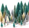 30Pcs Mini Christmas Trees Artificial Christmas Tree Bottle Brush Trees with Wooden Base for Christmas Decor Christmas Party Home Table Craft Decorations(Multicolor)